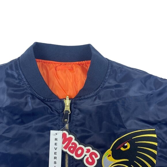 Men's Mao’s Eagle Blue and Orange Bomber Jacket Sz L - NWT - Picture 2 of 14